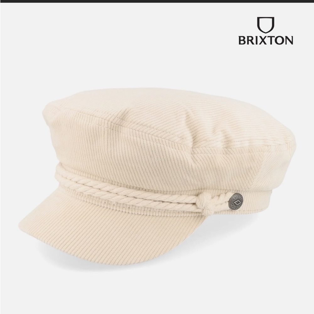 White Corduroy Fiddler Cap Brixton New With Tags